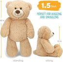 18-Inch Light Brown Teddy Bear Stuffed Animal – Extra Soft Plush Toy for Kids & Gift for Every Occasion